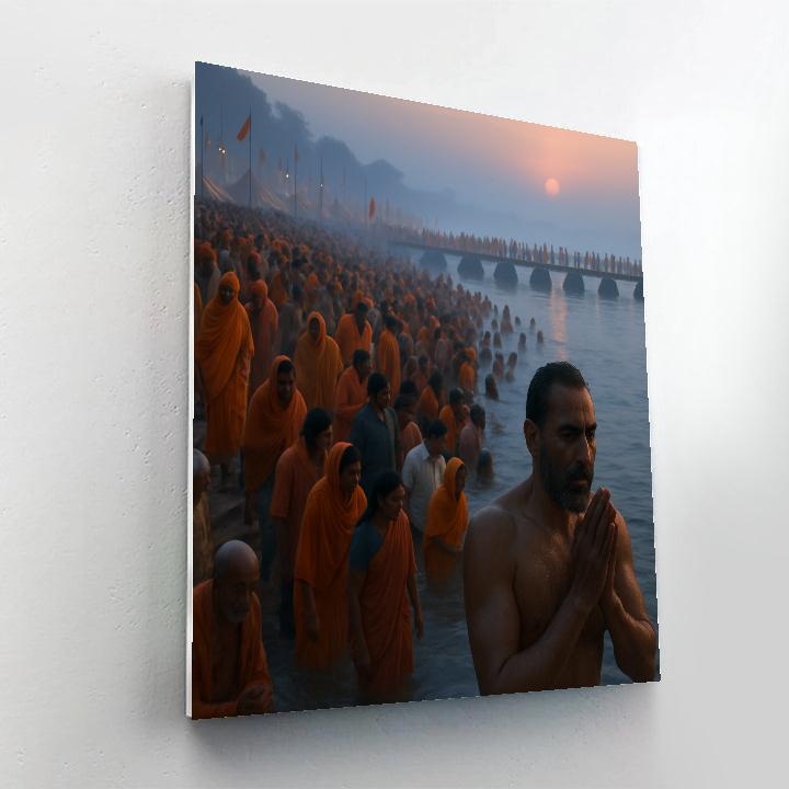 Indian Kumbh Mela River Bathing Ritual paint by color