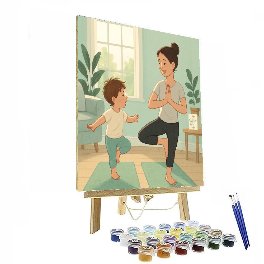 Yoga Stretch Morning With Mom painting number kit