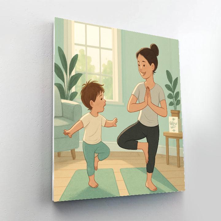 Yoga Stretch Morning With Mom painting number kit