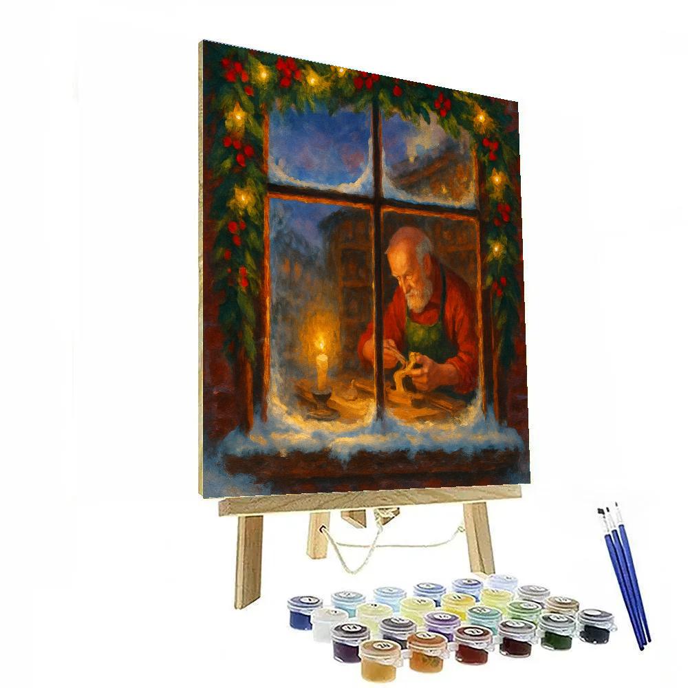Snowbound Toymakers Window paint by numbers