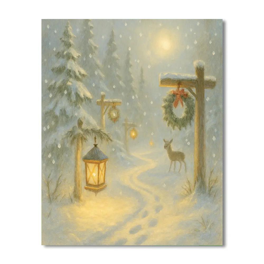 Pine Lantern Passage Number painting