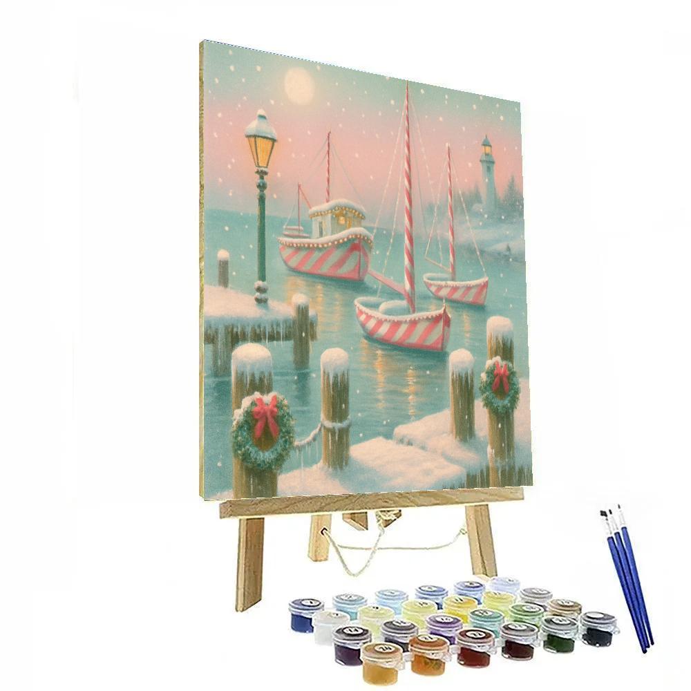 Peppermint Harbor Twilight Painting by numbers kit