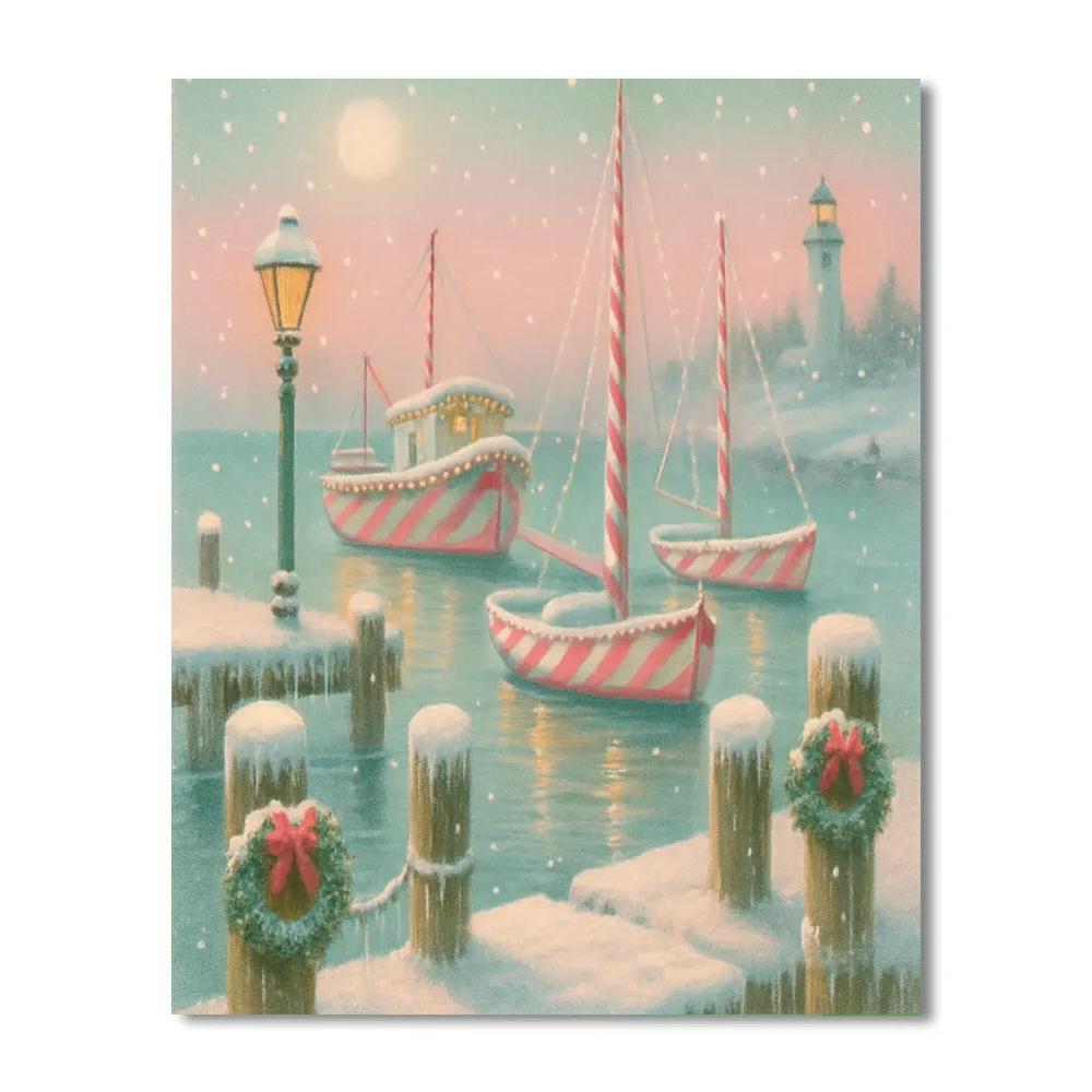 Peppermint Harbor Twilight Painting by numbers kit