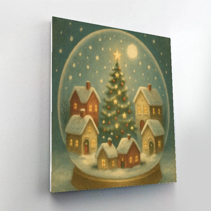 Snowglobe Village Twilight Painting by numbers kit