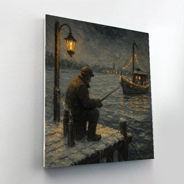 Lantern Fisherman Holiday Paint by numbers art