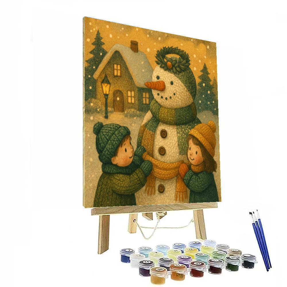 Noel Patchwork Snowman paint by numbers
