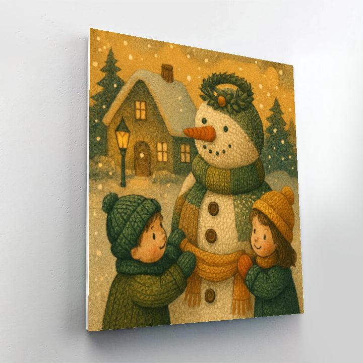 Noel Patchwork Snowman paint by numbers