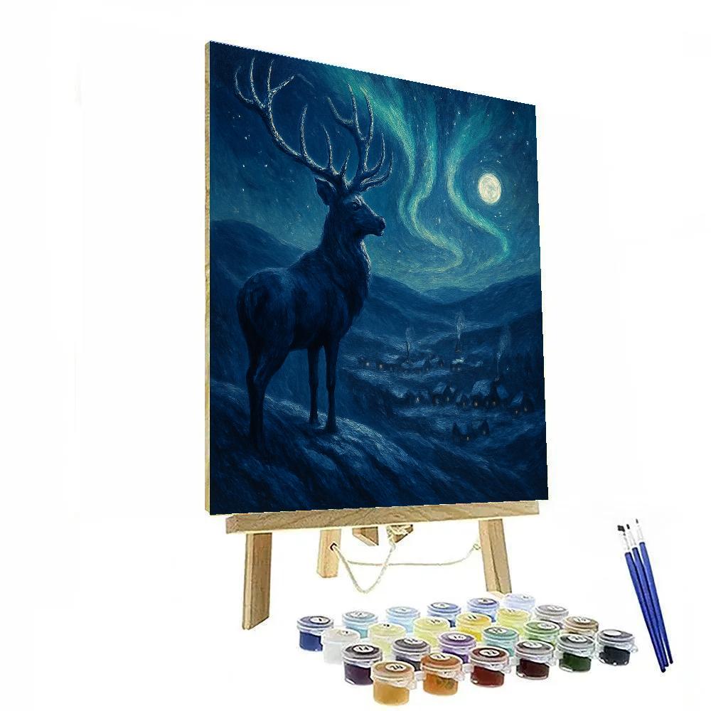 Velvet Night Deer Watch painting number kit
