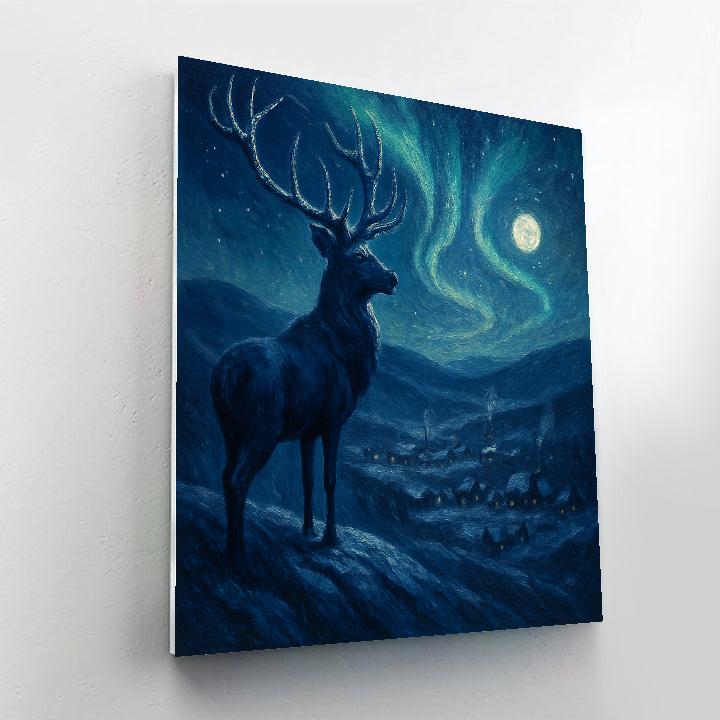 Velvet Night Deer Watch painting number kit