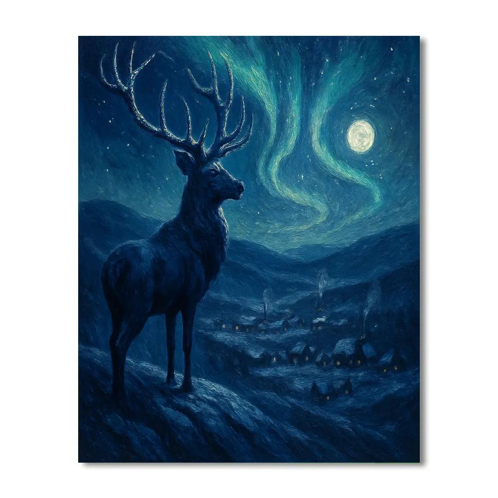 Velvet Night Deer Watch painting number kit