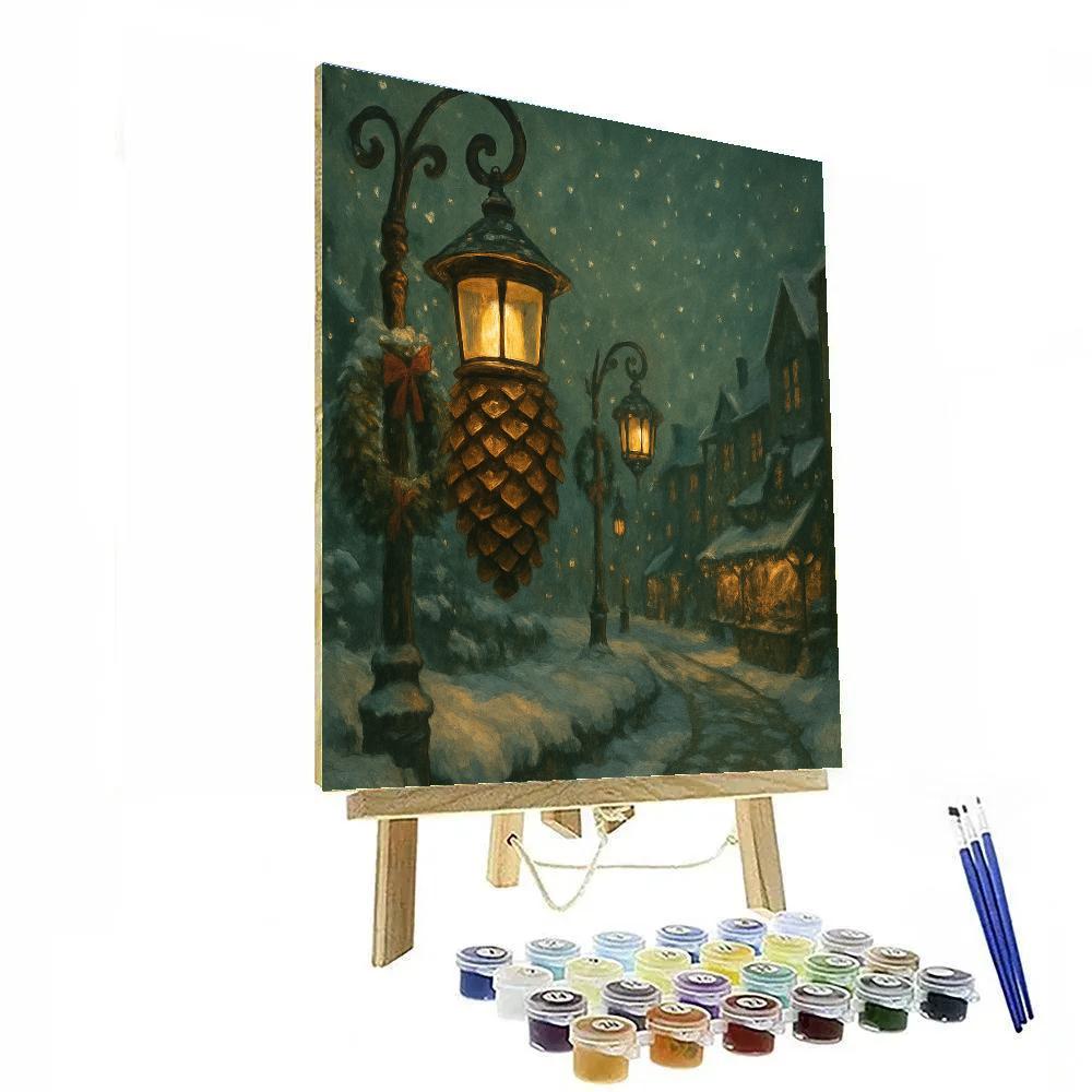 Pinecone Lantern Street Numbered painting kits