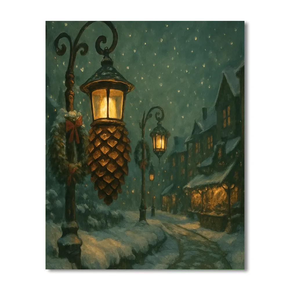 Pinecone Lantern Street Numbered painting kits