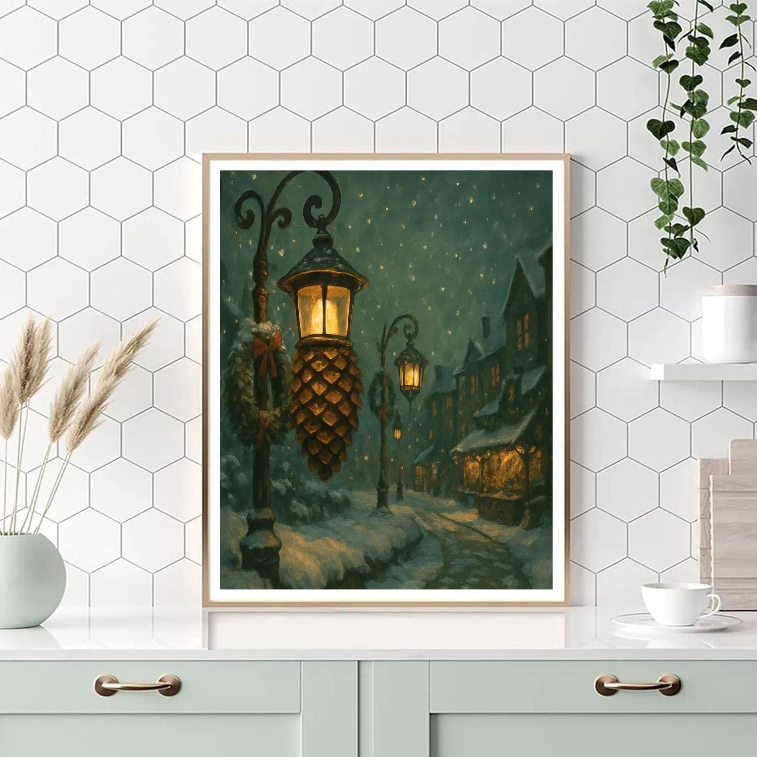 Pinecone Lantern Street Numbered painting kits