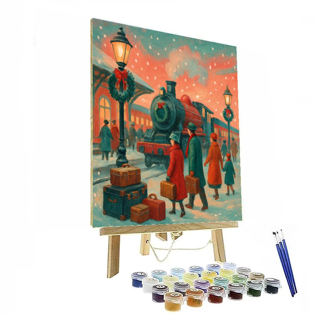 Sugarplum Station Platform Painting by numbers kit