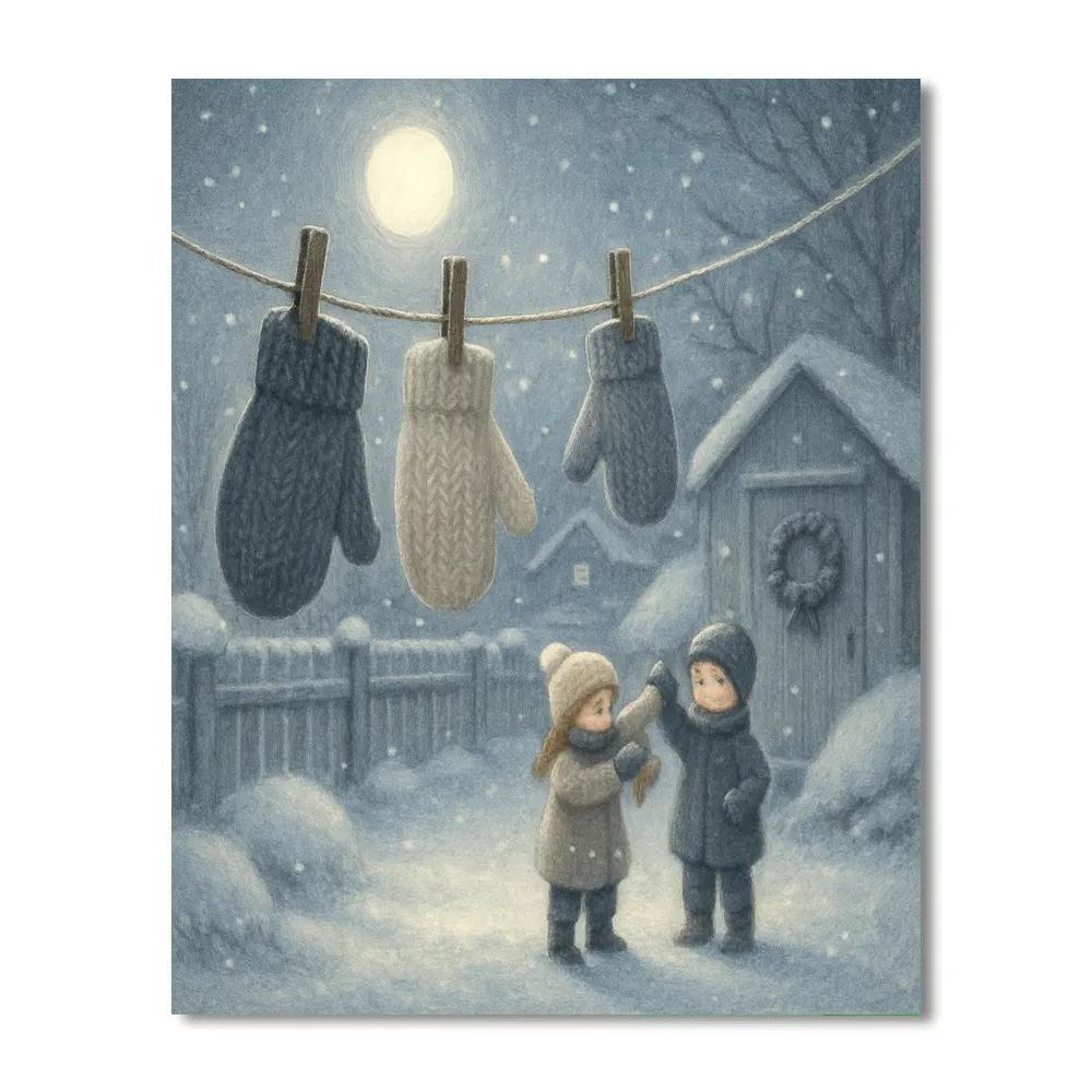 Mittens And Moonbeams DIY paint by numbers