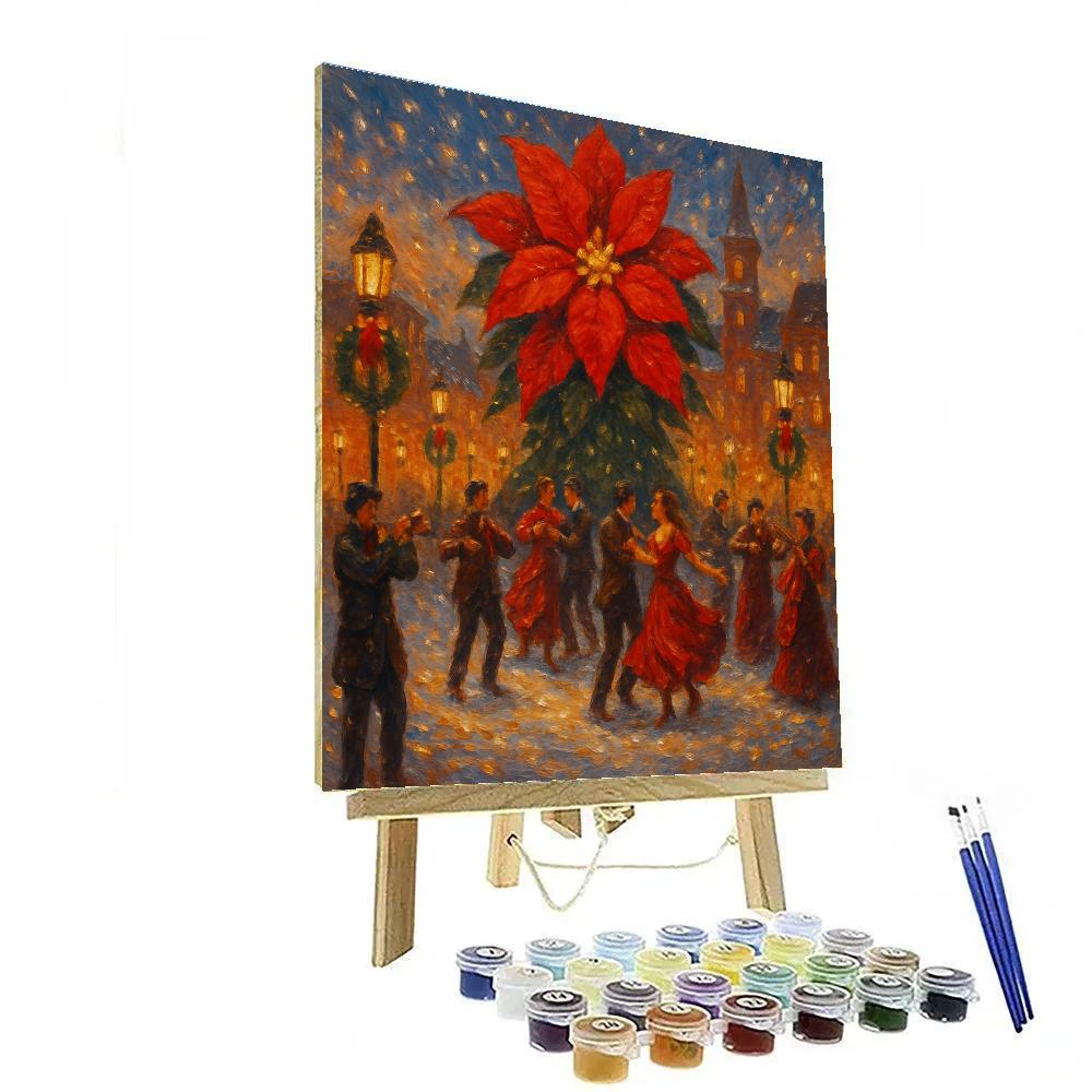 Poinsettia Parade Square Number painting