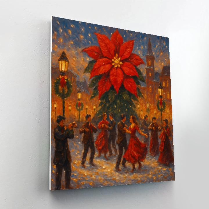 Poinsettia Parade Square Number painting