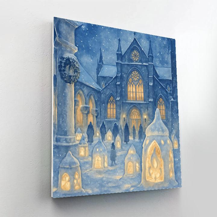 Snow Lantern Cathedral Number painting