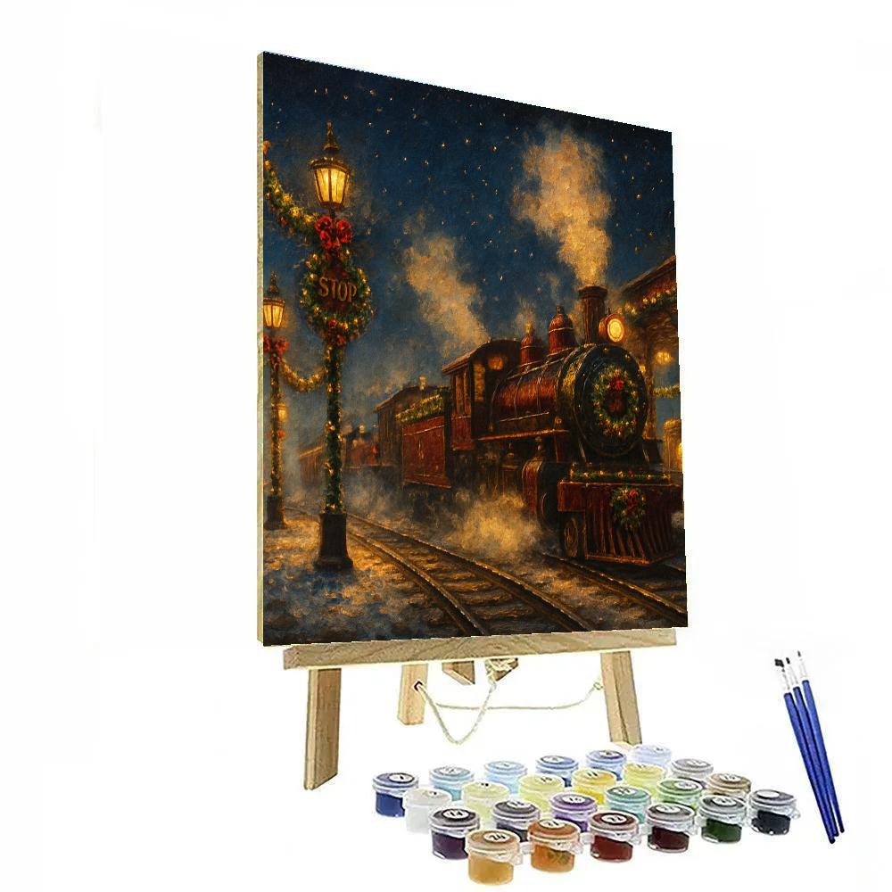 Velveteen Tinsel Trainyard Paint by numbers kits