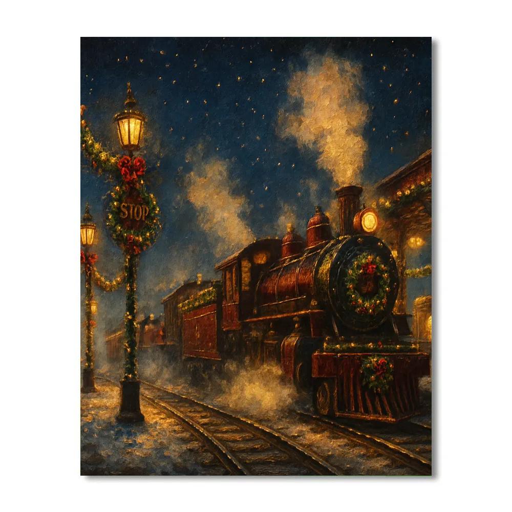 Velveteen Tinsel Trainyard Paint by numbers kits