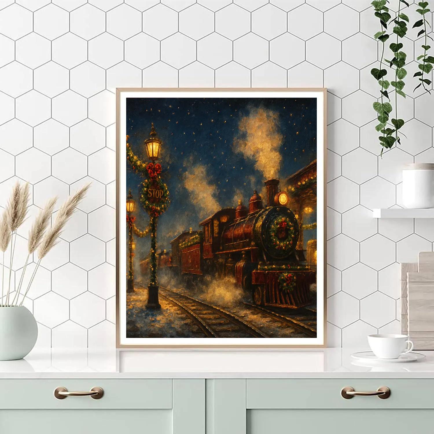 Velveteen Tinsel Trainyard Paint by numbers kits