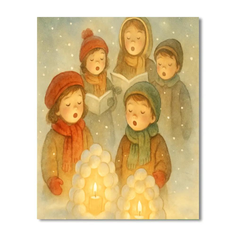 Snowdrift Lantern Choir paint by numbers