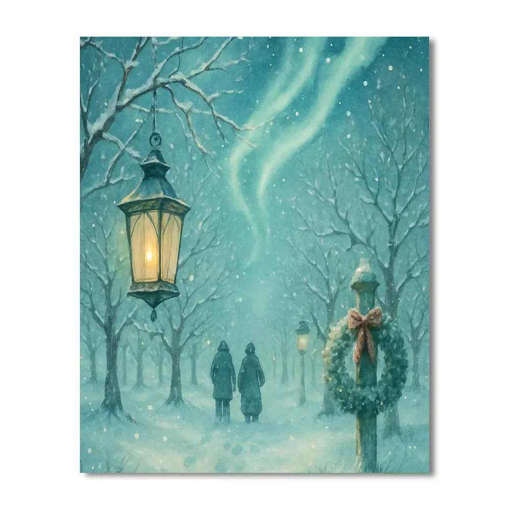 Aurora Lantern Orchard paint by number