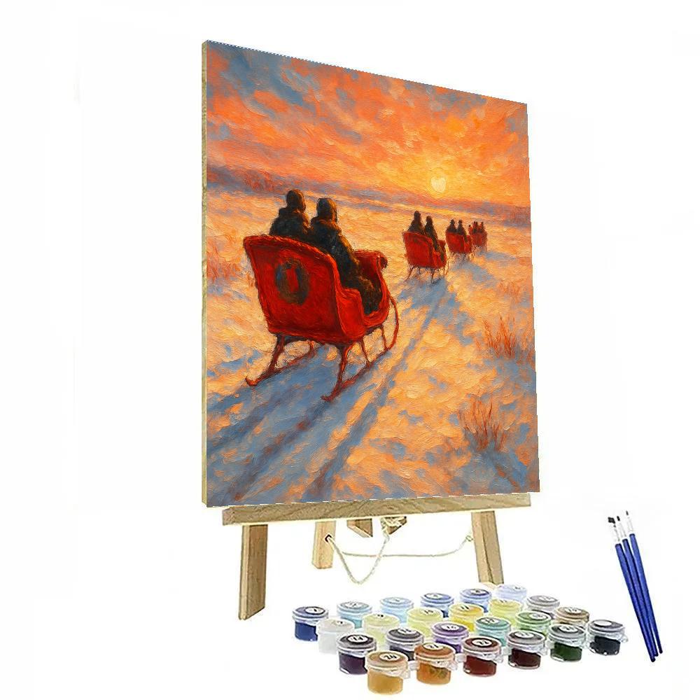 Crimson Sleigh Relay Paint by numbers kits