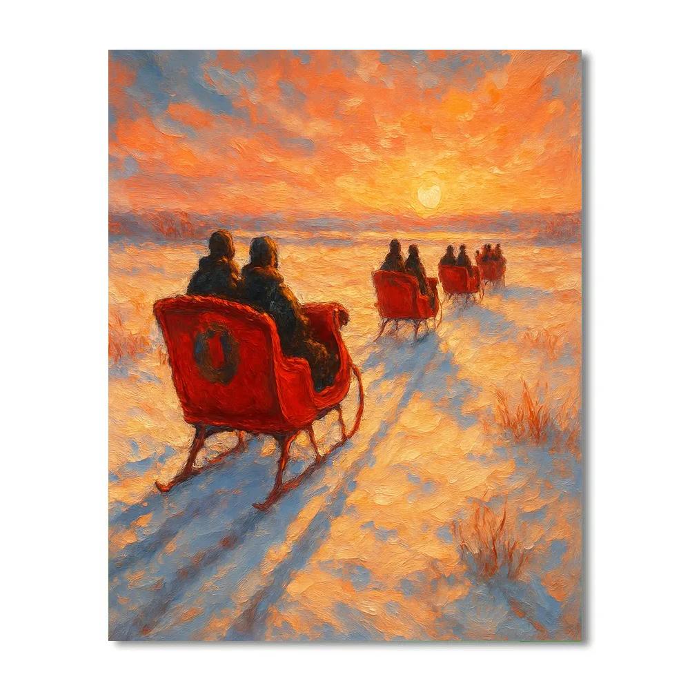 Crimson Sleigh Relay Paint by numbers kits