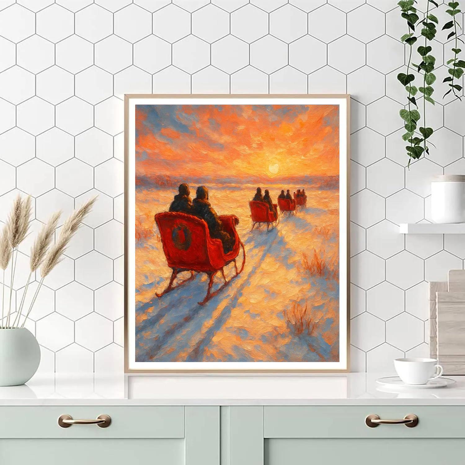 Crimson Sleigh Relay Paint by numbers kits