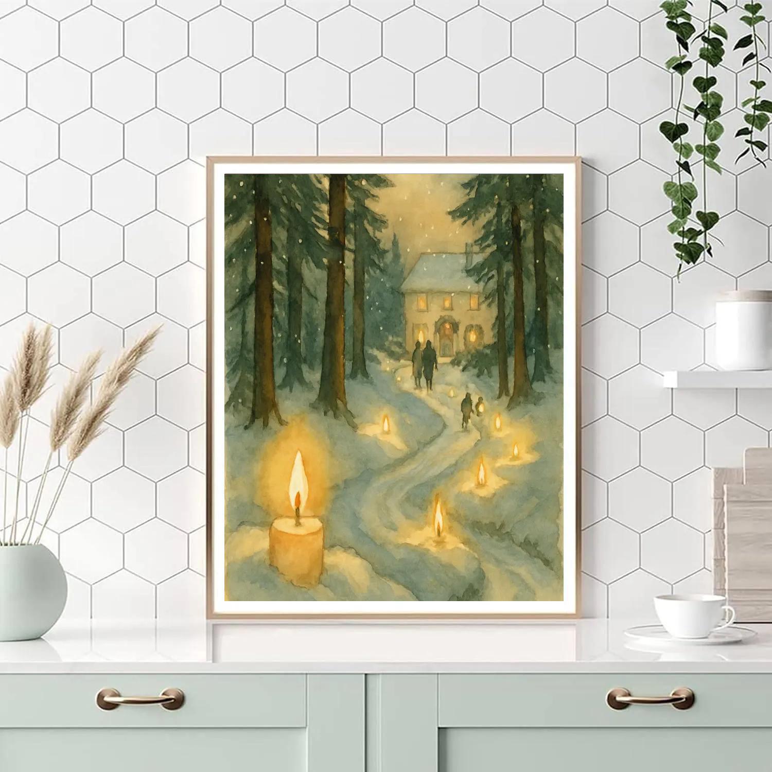 Cedar Candle Path Numbered painting kits
