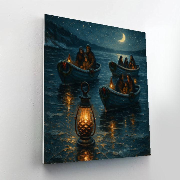 Pinecone Lantern Regatta Number painting