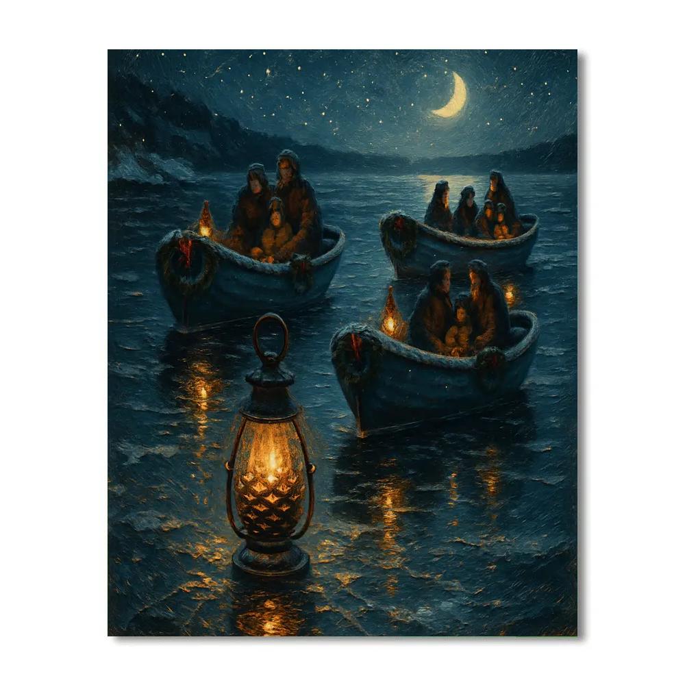 Pinecone Lantern Regatta Number painting