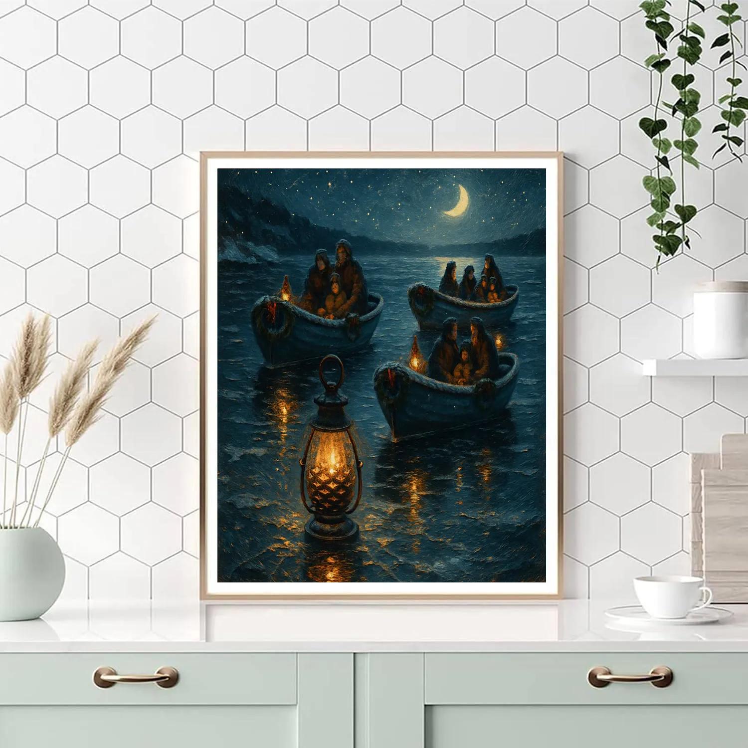 Pinecone Lantern Regatta Number painting