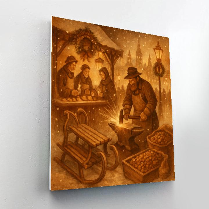 Caramel Sledsmith Square Paint by numbers art