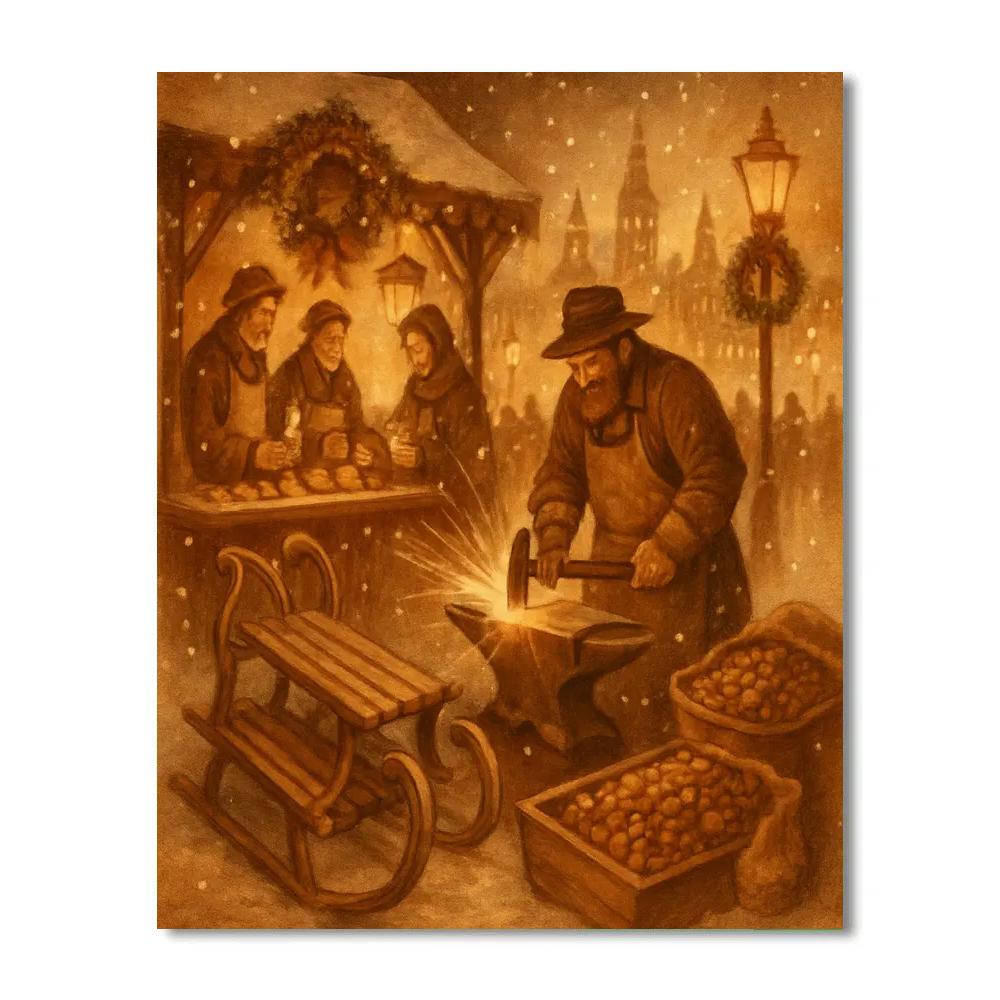 Caramel Sledsmith Square Paint by numbers art