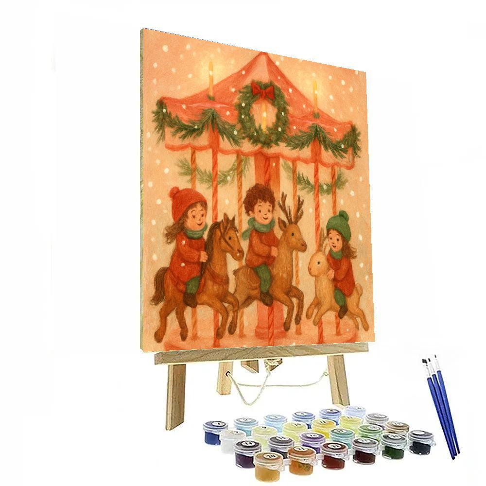 Pine Ribbon Carousel Paint by numbers art