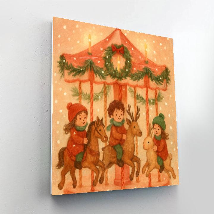 Pine Ribbon Carousel Paint by numbers art