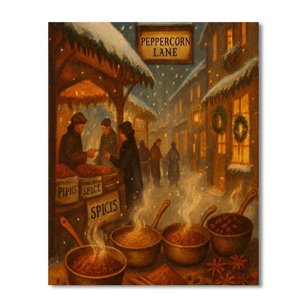 Peppercorn Lane Frostfair Painting by numbers kit