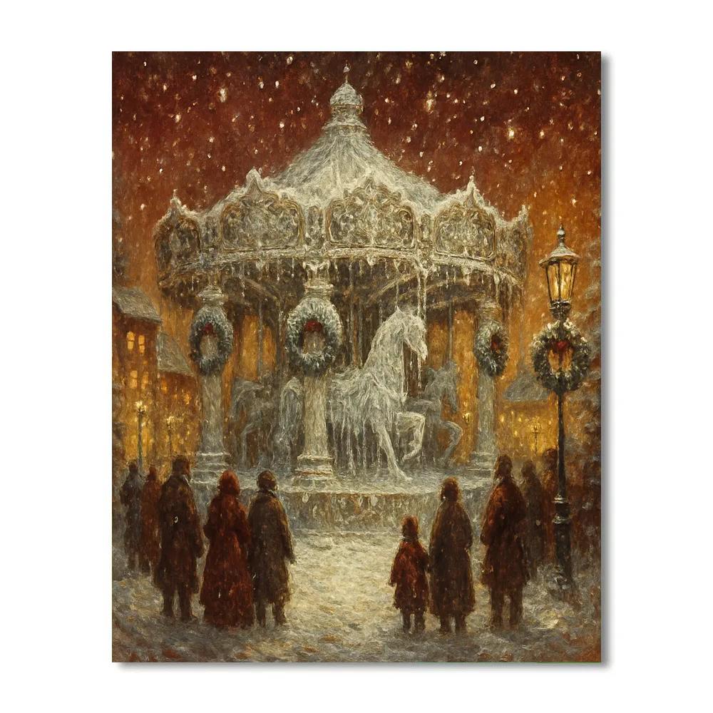 Frostbound Carousel Square Paint by numbers art