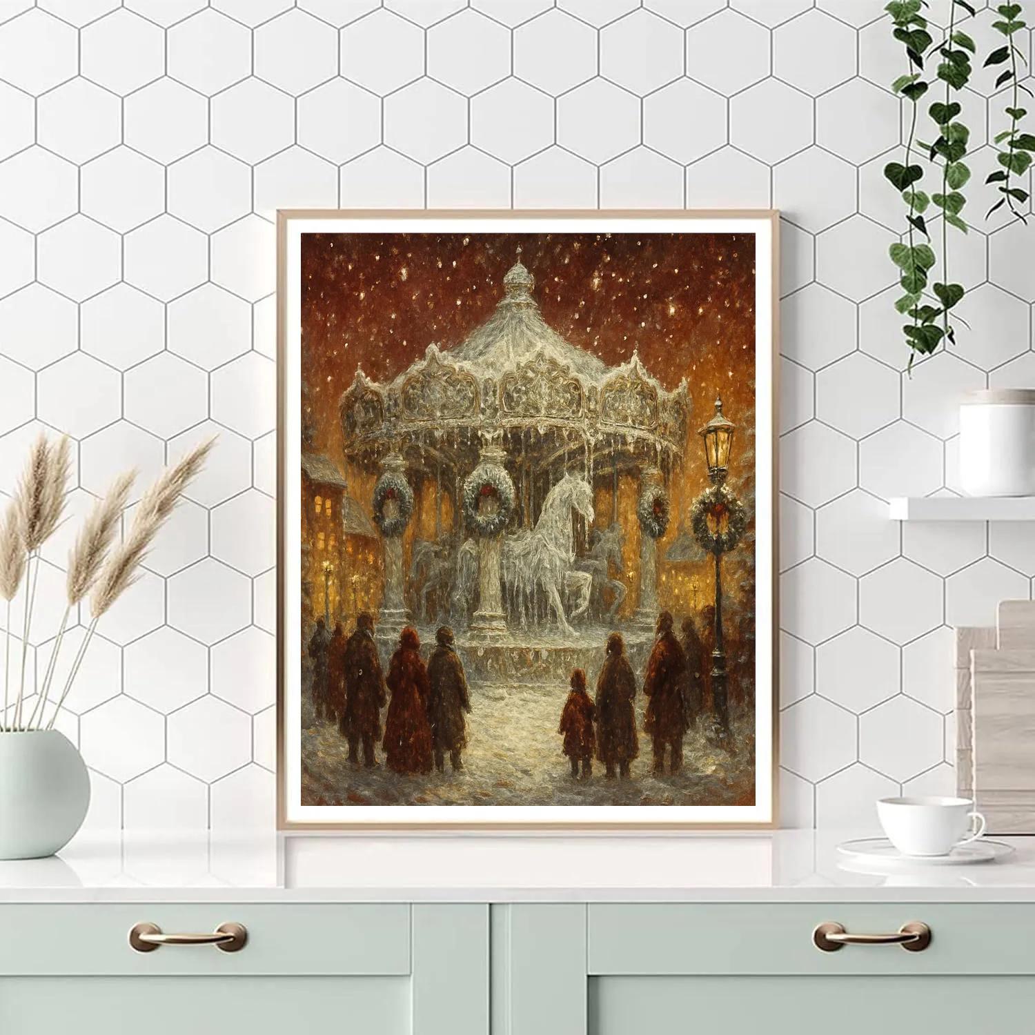 Frostbound Carousel Square Paint by numbers art