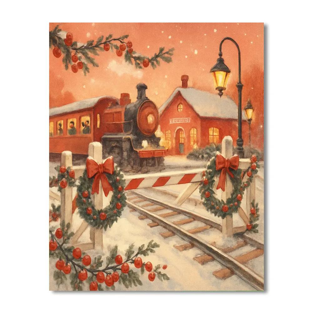 Brambleberry Train Crossing Paint by numbers kits