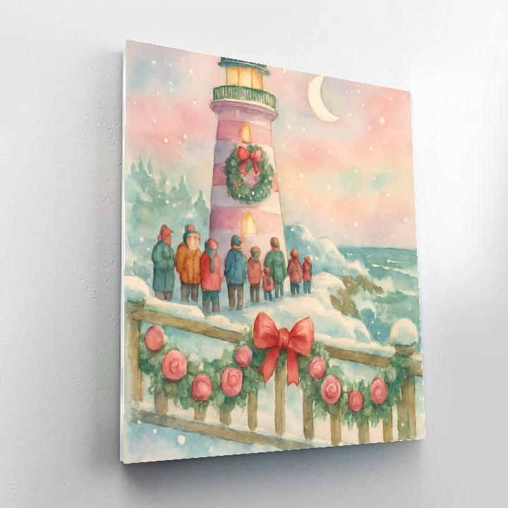 Sugarplum Lighthouse Watch Number painting