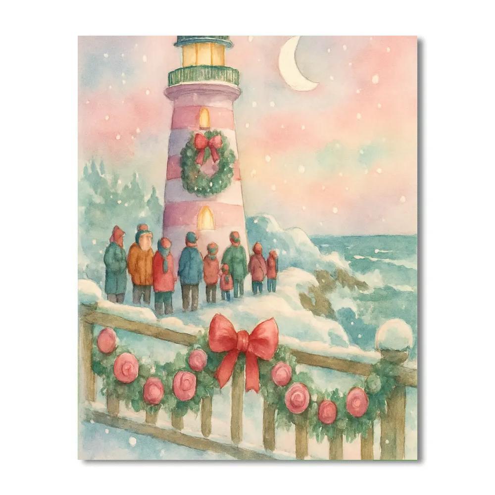 Sugarplum Lighthouse Watch Number painting