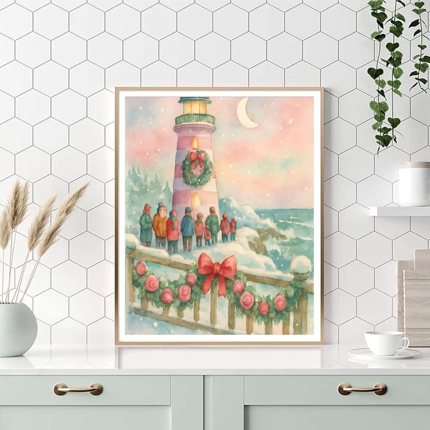 Sugarplum Lighthouse Watch Number painting