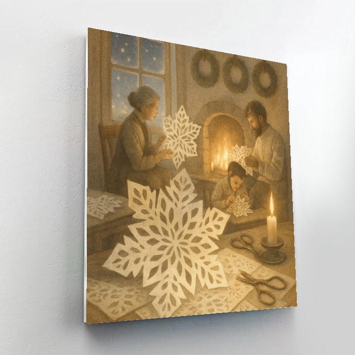 Fireside Snowflake Loom Number painting