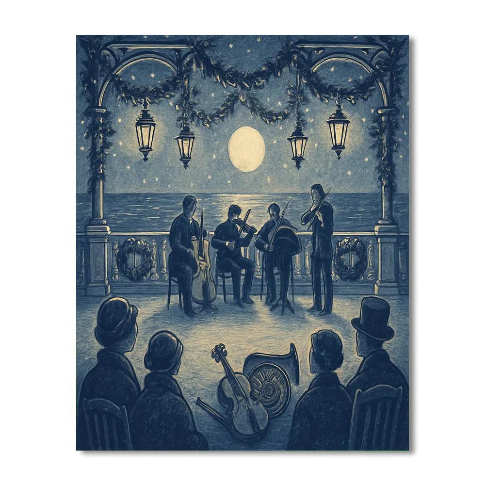 Nocturne Lantern Terrace Numbered painting kits