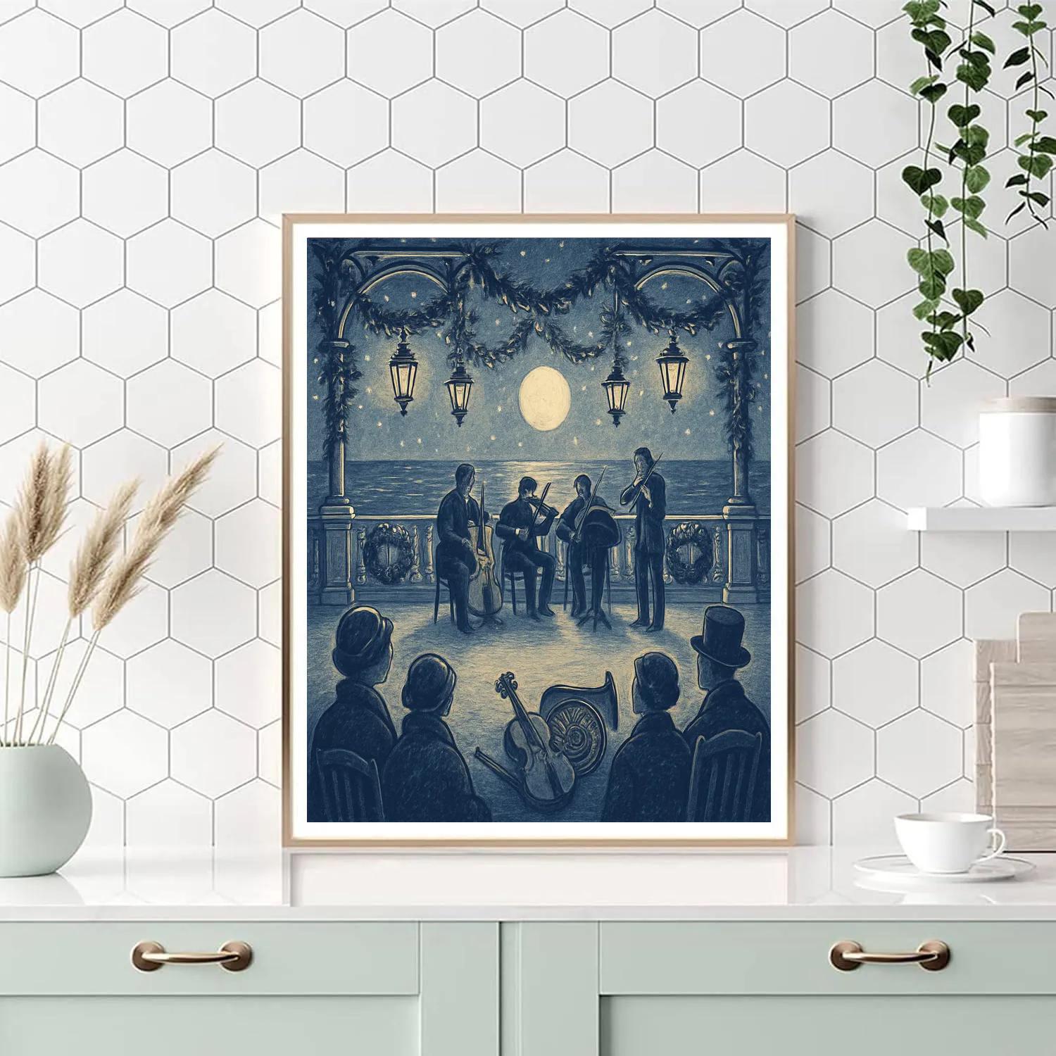 Nocturne Lantern Terrace Numbered painting kits