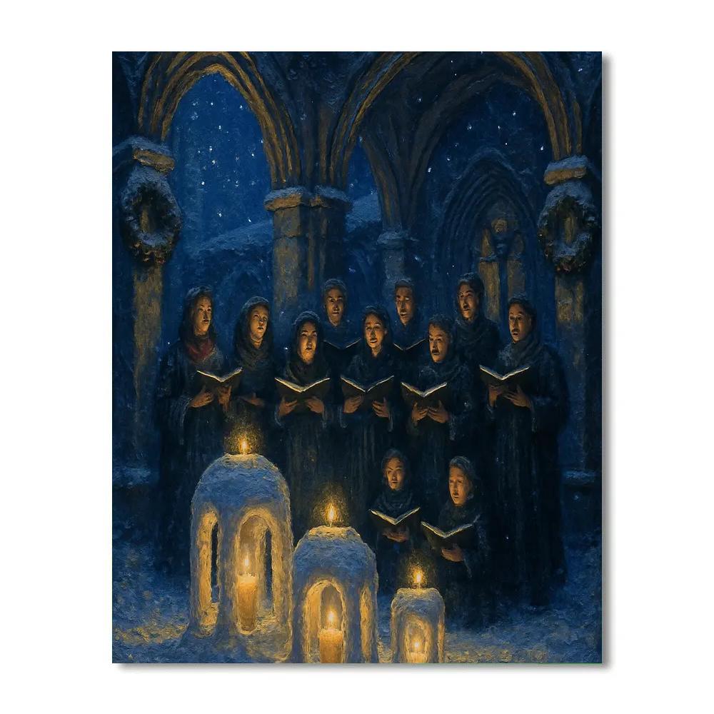 Frosted Lantern Cathedral Choir DIY paint by numbers