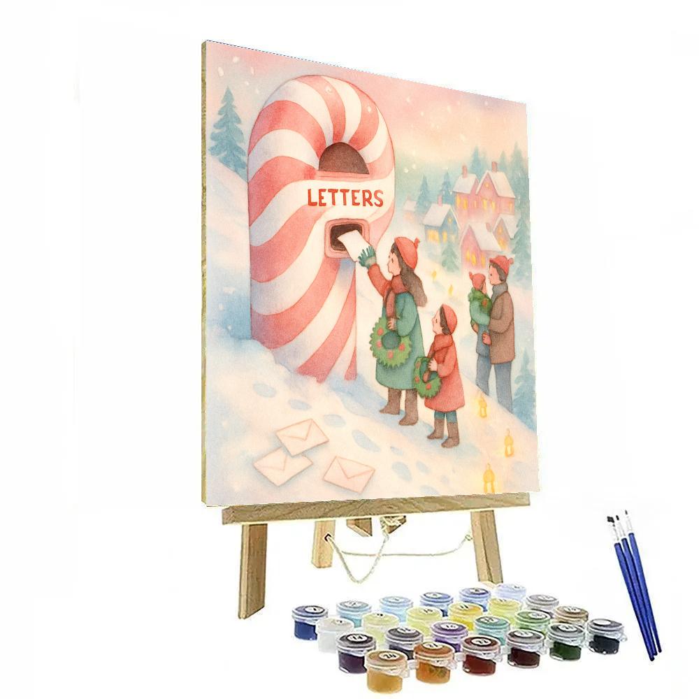 Peppermint Post Box Hill paint by number